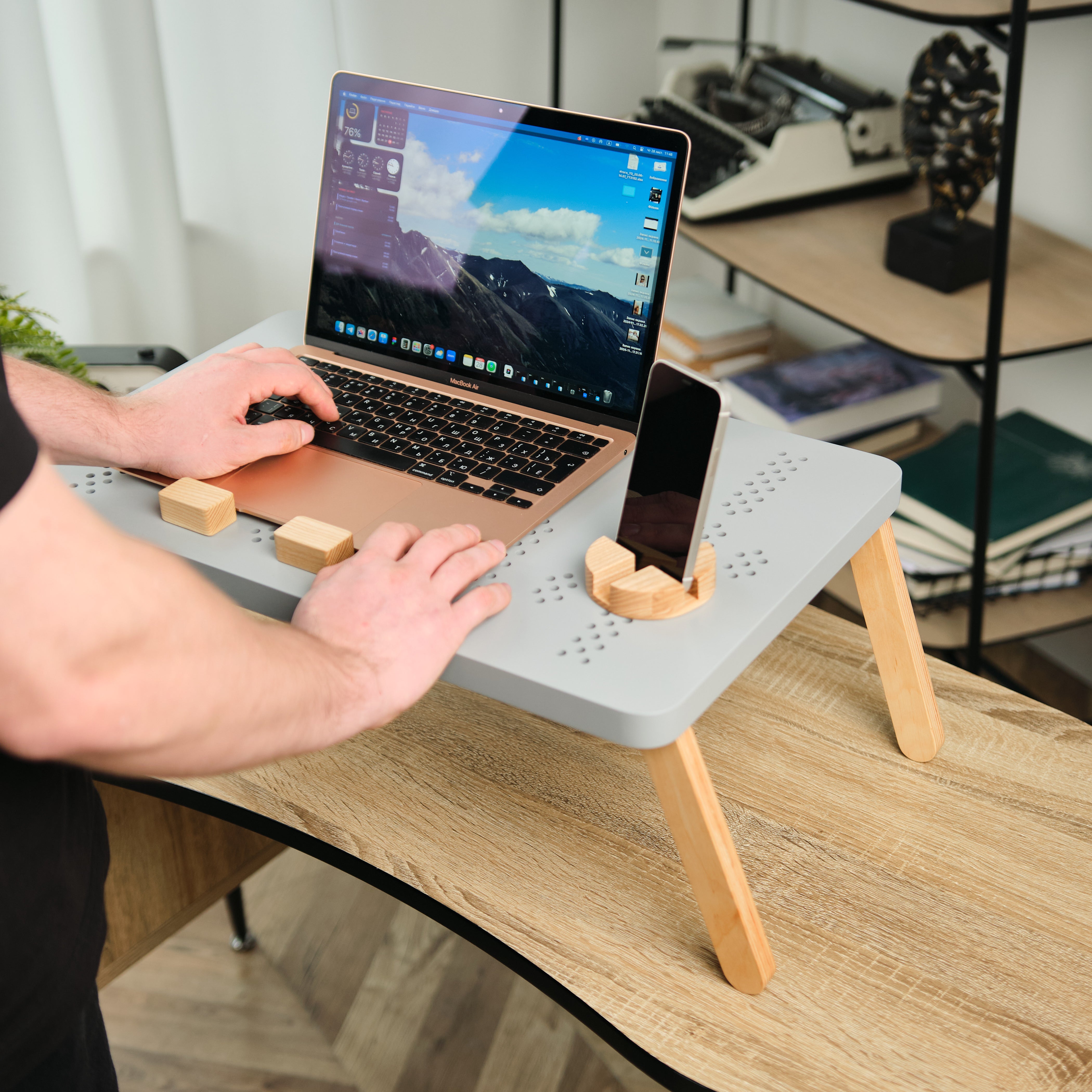 Laptop Table Light Gray