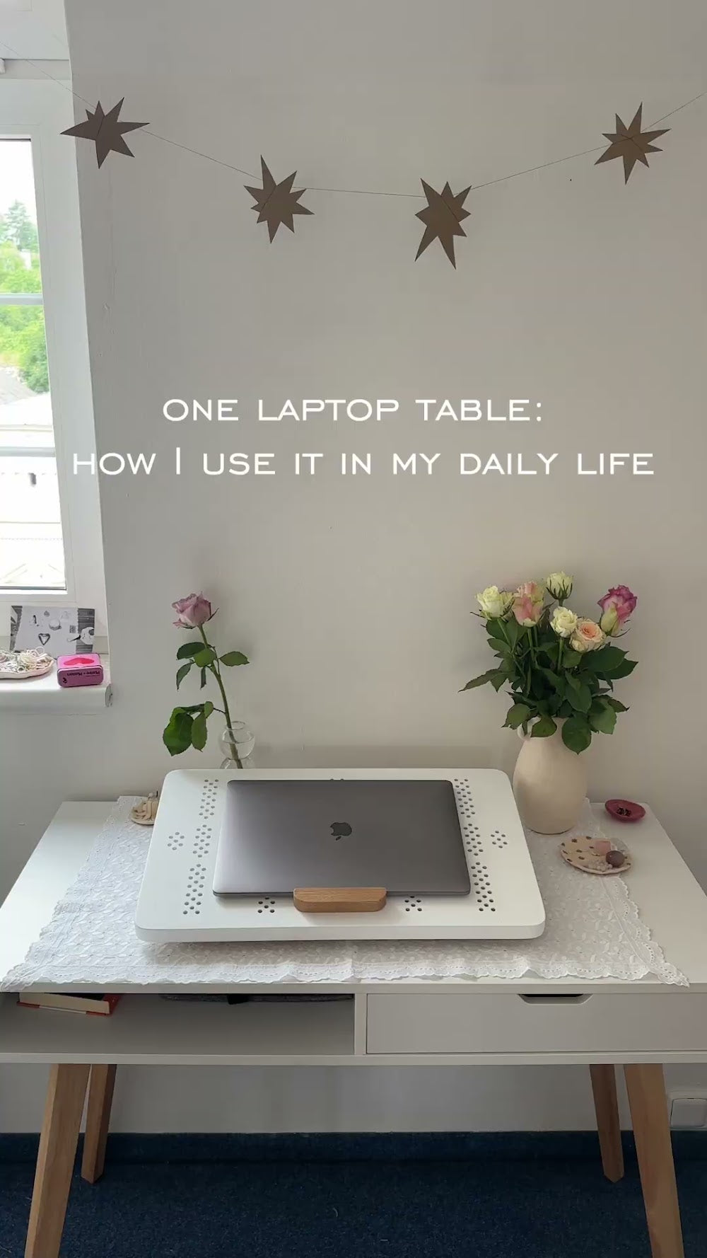 White TablePro in a bright home workspace.