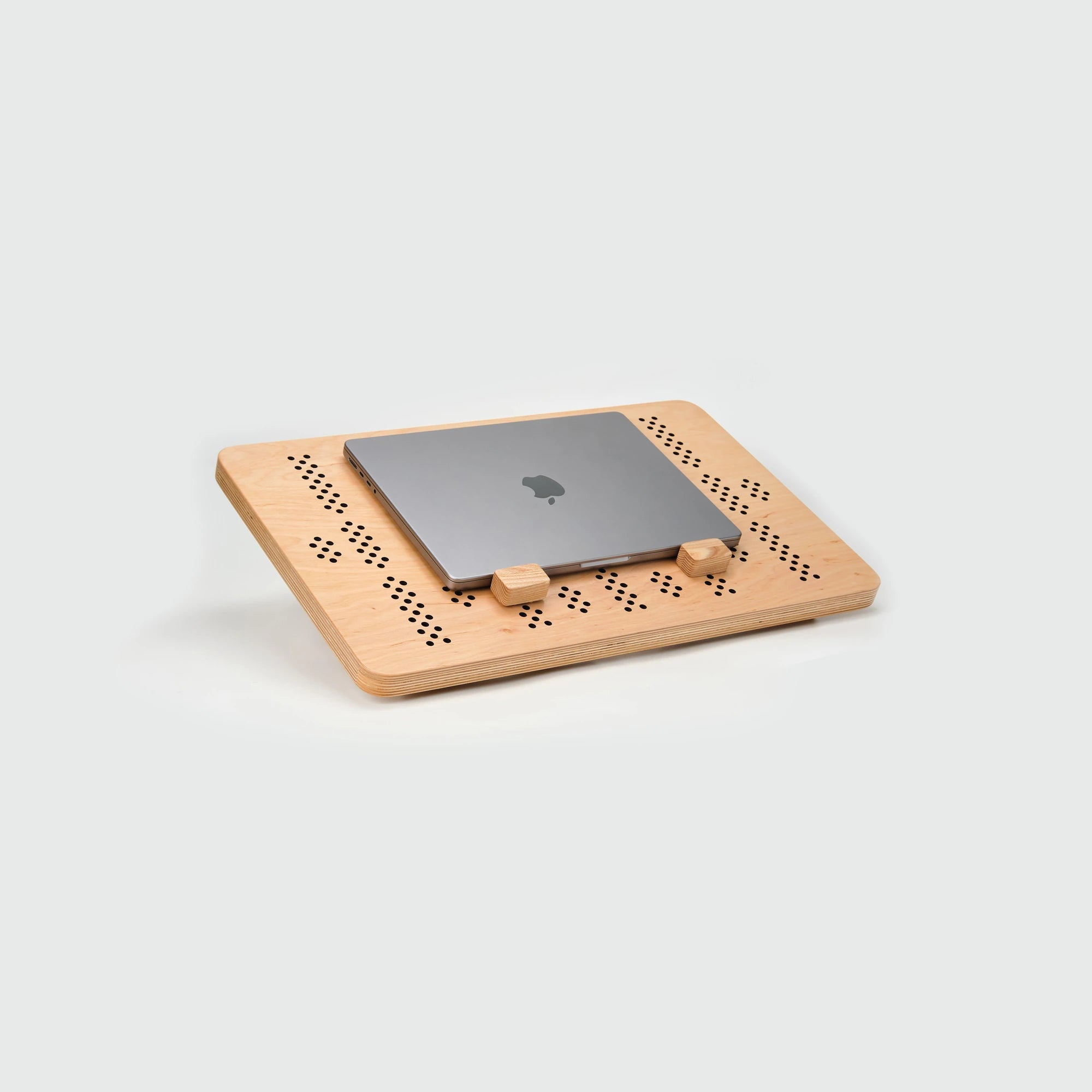 Natural Wood TablePro with a split laptop rest, two wooden pieces.
